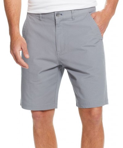 Men's 9" Inseam Stretch Ribbed Ottoman Flat Front Shorts Gray $18.00 Shorts