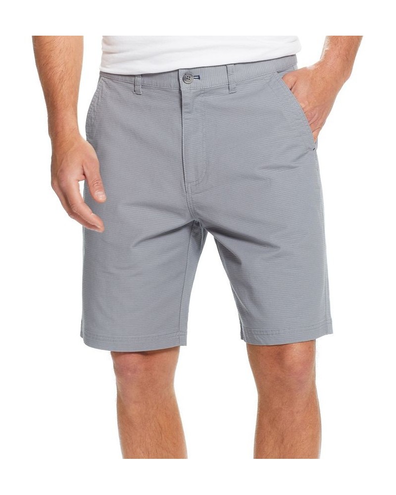 Men's 9" Inseam Stretch Ribbed Ottoman Flat Front Shorts Gray $18.00 Shorts