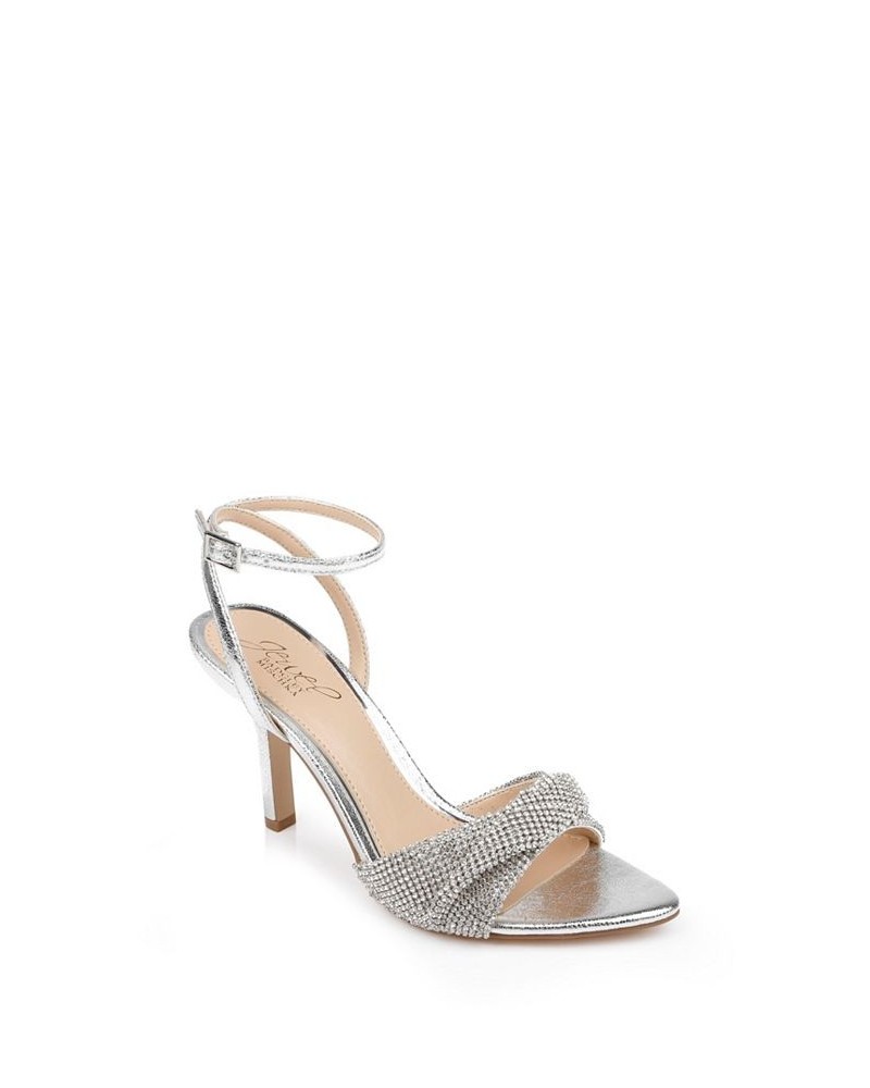 Women's April Evening Sandals Silver $62.55 Shoes