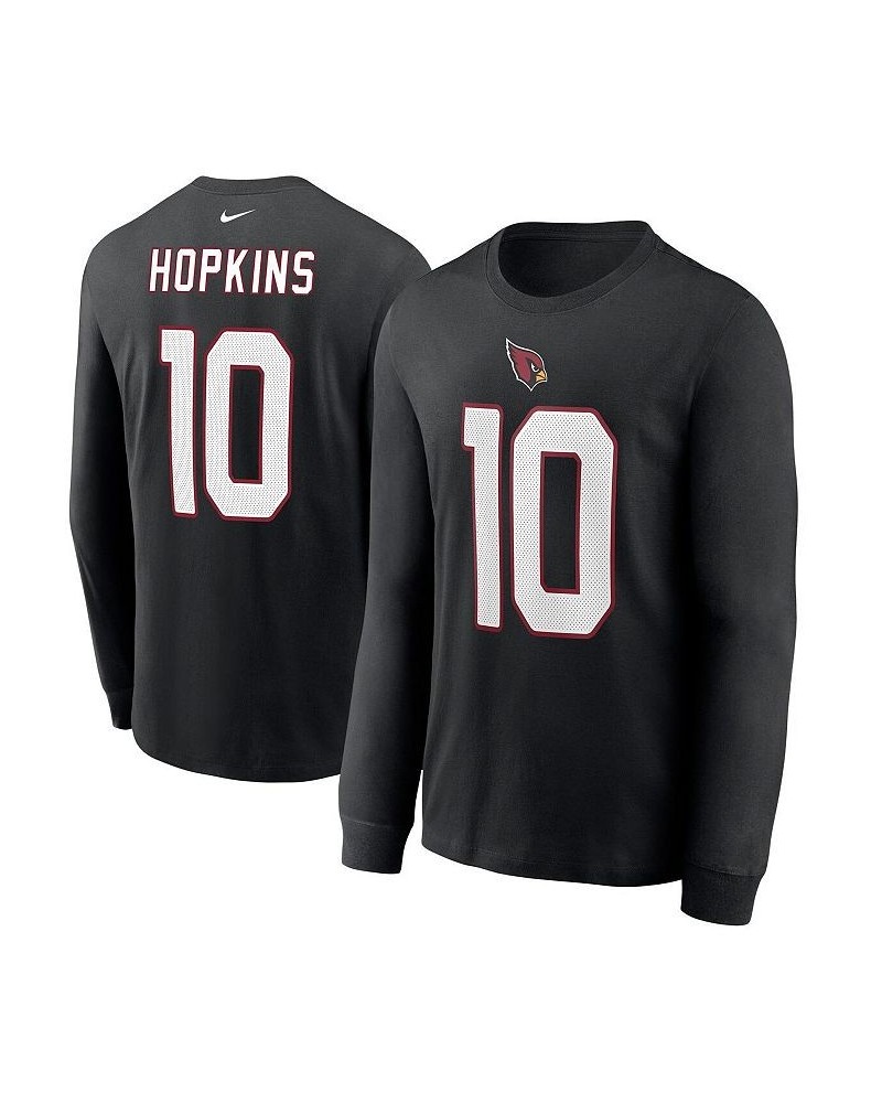 Men's DeAndre Hopkins Black Arizona Cardinals Player Name and Number Long Sleeve T-shirt $17.60 T-Shirts