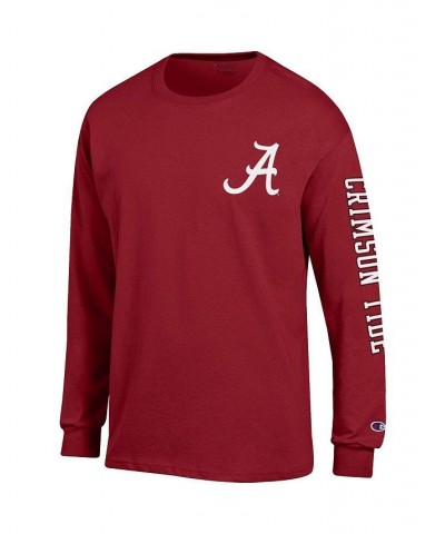 Men's Crimson Alabama Crimson Tide Team Stack 3-Hit Long Sleeve T-shirt $23.00 T-Shirts