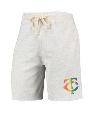 Men's Oatmeal Minnesota Twins Mainstream Logo Terry Tri-Blend Shorts $31.34 Shorts