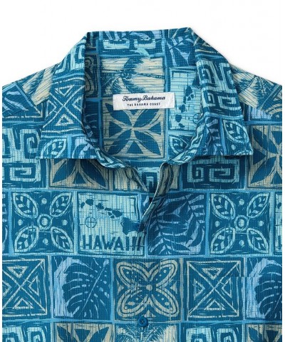 Men's Coast Palm Tiles Shirt Blue $59.34 Shirts