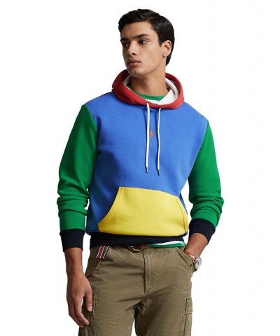 Men's Color-Blocked Double-Knit Hoodie Blue $52.14 Sweatshirt