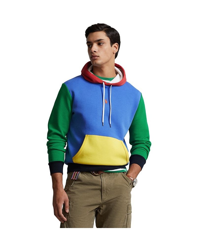 Men's Color-Blocked Double-Knit Hoodie Blue $52.14 Sweatshirt