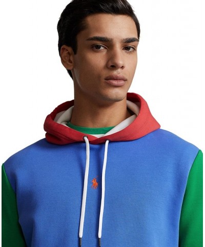 Men's Color-Blocked Double-Knit Hoodie Blue $52.14 Sweatshirt