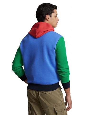 Men's Color-Blocked Double-Knit Hoodie Blue $52.14 Sweatshirt