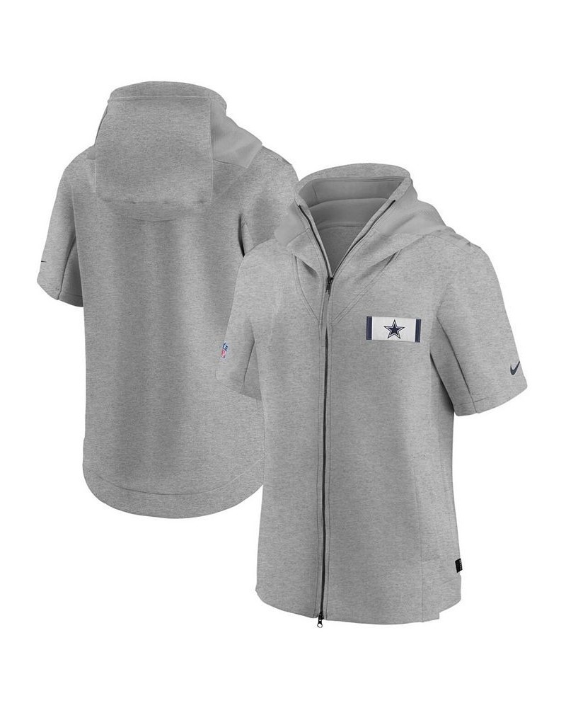 Men's Heather Gray Sideline Showout Short Sleeve Full-Zip Hoodie Jacket $64.00 Jackets