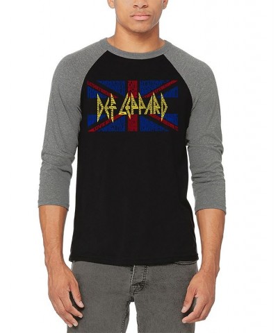 Men's Word Art Def Leppard T-shirt Gray $25.64 T-Shirts