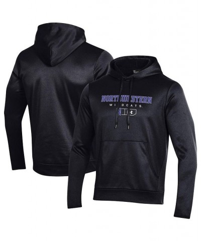 Men's Black Northwestern Wildcats Logo Lockup Fleece Performance Pullover Hoodie $45.89 Sweatshirt