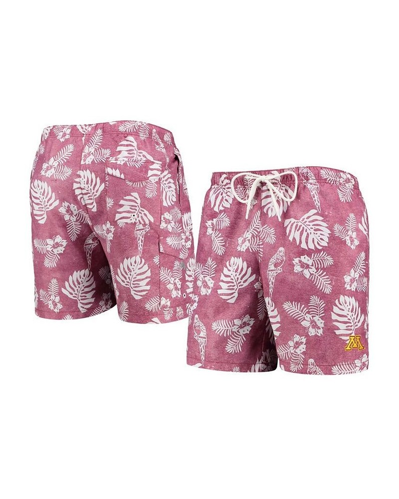 Men's Maroon Minnesota Golden Gophers Naples Parrot In Paradise Swim Shorts $38.88 Swimsuits