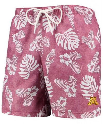 Men's Maroon Minnesota Golden Gophers Naples Parrot In Paradise Swim Shorts $38.88 Swimsuits