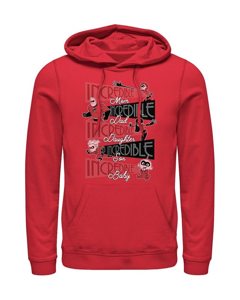 Disney Pixar Men's Incredibles Super Family, Pullover Hoodie Red $34.31 Sweatshirt