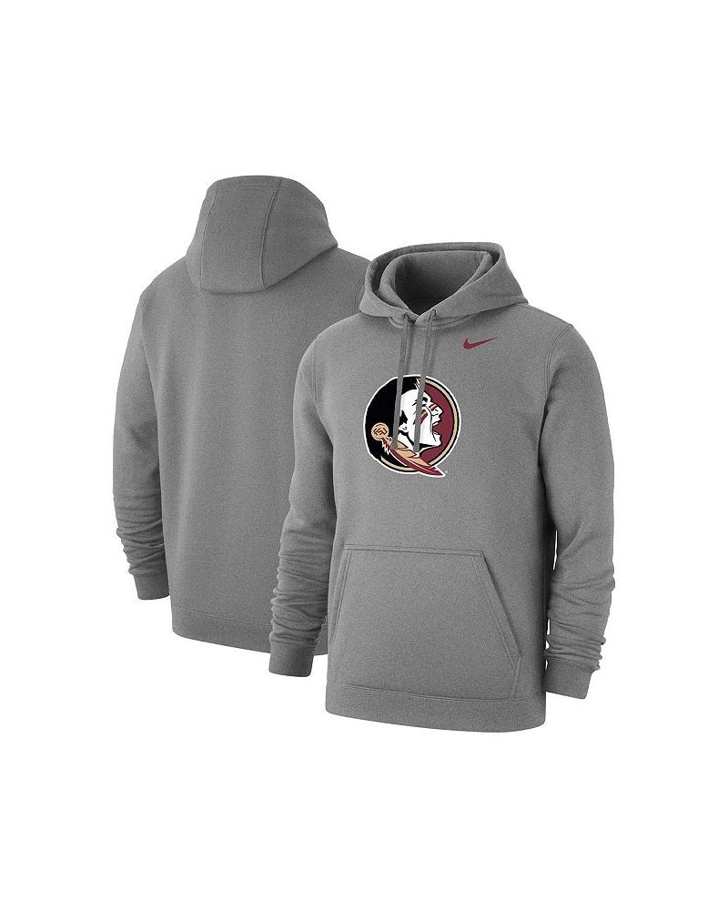 Men's Heather Gray Florida State Seminoles Logo Club Pullover Hoodie $38.25 Sweatshirt