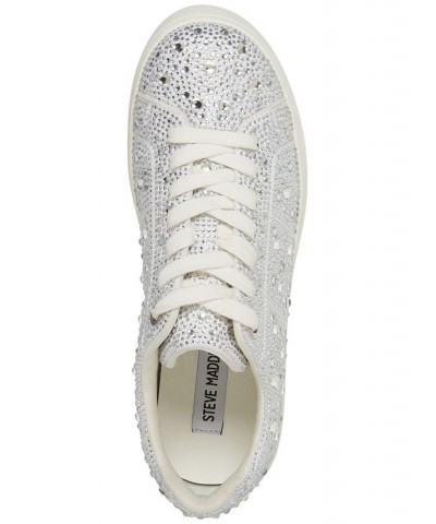 Women's Rockaway Rhinestone Lace-Up Platform Sneakers Gray $40.59 Shoes