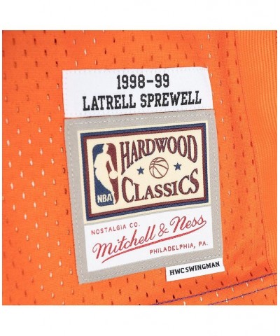 Men's Latrell Sprewell Blue, Orange New York Knicks Hardwood Classics 1998-99 Split Swingman Jersey $37.74 Jersey