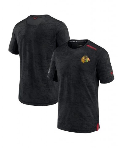 Men's Branded Black Chicago Blackhawks Authentic Pro Rink Premium Camo T-shirt $32.20 T-Shirts