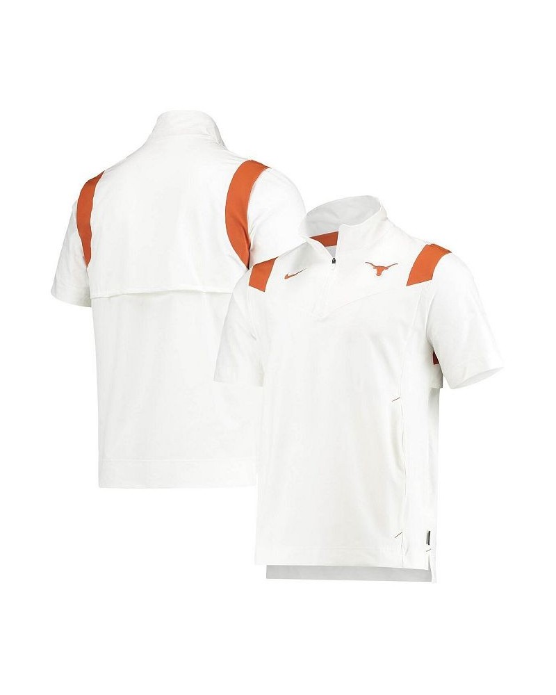 Men's White Texas Longhorns 2021 Coaches Short Sleeve Quarter-Zip Jacket $32.85 Jackets