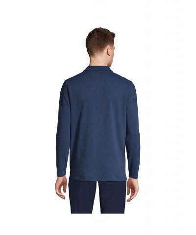 Men's Long Sleeve Coolmax Mesh Polo Blue $33.56 Polo Shirts