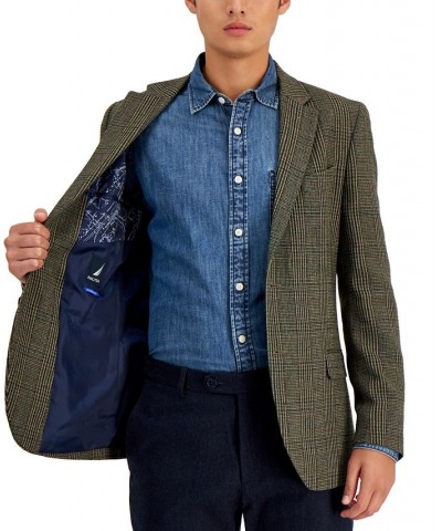 Men's Modern-Fit Plaid Tweed Sport Coat Green $39.68 Blazers