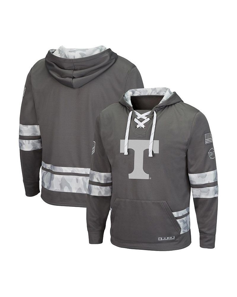 Men's Gray Tennessee Volunteers OHT Military-Inspired Appreciation Lace-Up Pullover Hoodie $36.80 Sweatshirt