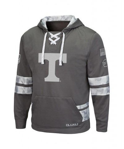 Men's Gray Tennessee Volunteers OHT Military-Inspired Appreciation Lace-Up Pullover Hoodie $36.80 Sweatshirt