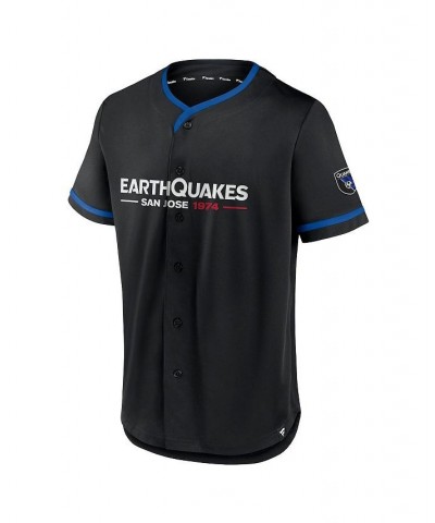 Men's Black, Blue San Jose Earthquakes Ultimate Player Baseball Jersey $38.49 Jersey