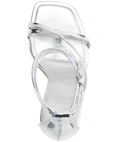 Women's Audrey Ankle-Strap Dress Sandals Silver $48.00 Shoes