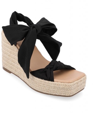 Women's Surria Platform Wedge Sandals Black $42.90 Shoes