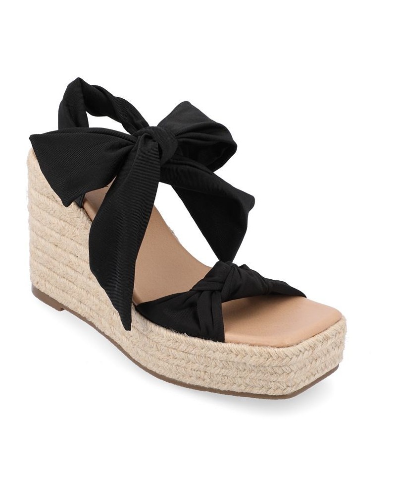 Women's Surria Platform Wedge Sandals Black $42.90 Shoes