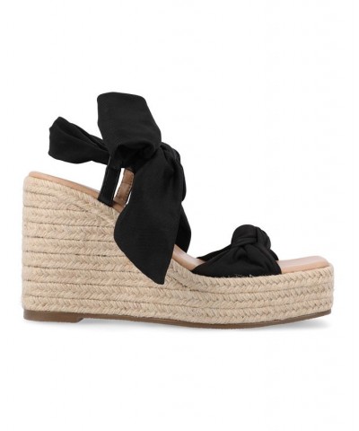 Women's Surria Platform Wedge Sandals Black $42.90 Shoes