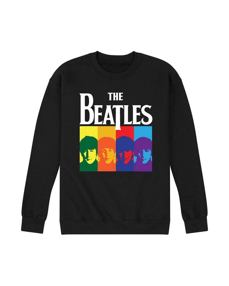 Men's The Beatles Group Faces Fleece Sweatshirt Black $28.04 Sweatshirt