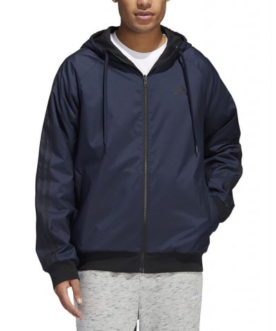 Men's Balance Reversible Stripe Logo Jacket Blue $36.40 Jackets