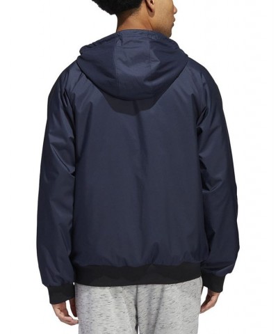 Men's Balance Reversible Stripe Logo Jacket Blue $36.40 Jackets