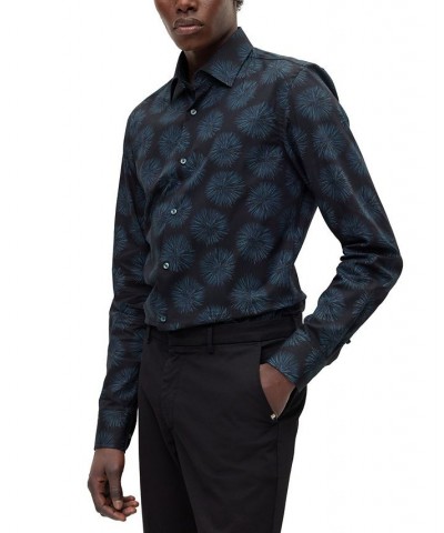 BOSS Men's Printed Stretch-Cotton Poplin Slim-Fit Shirt Multi $56.24 Shirts