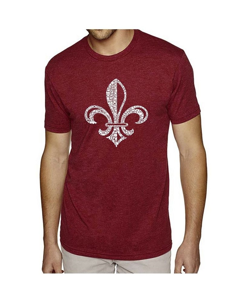 Mens Premium Blend Word Art T-Shirt - When the Saints Go Marching In Red $20.25 T-Shirts