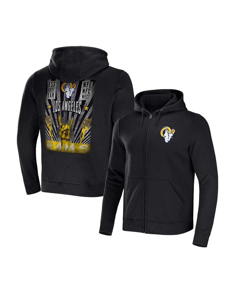 Men's NFL x Darius Rucker Collection by Black Los Angeles Rams Rocker Full-Zip Hoodie $33.54 Sweatshirt