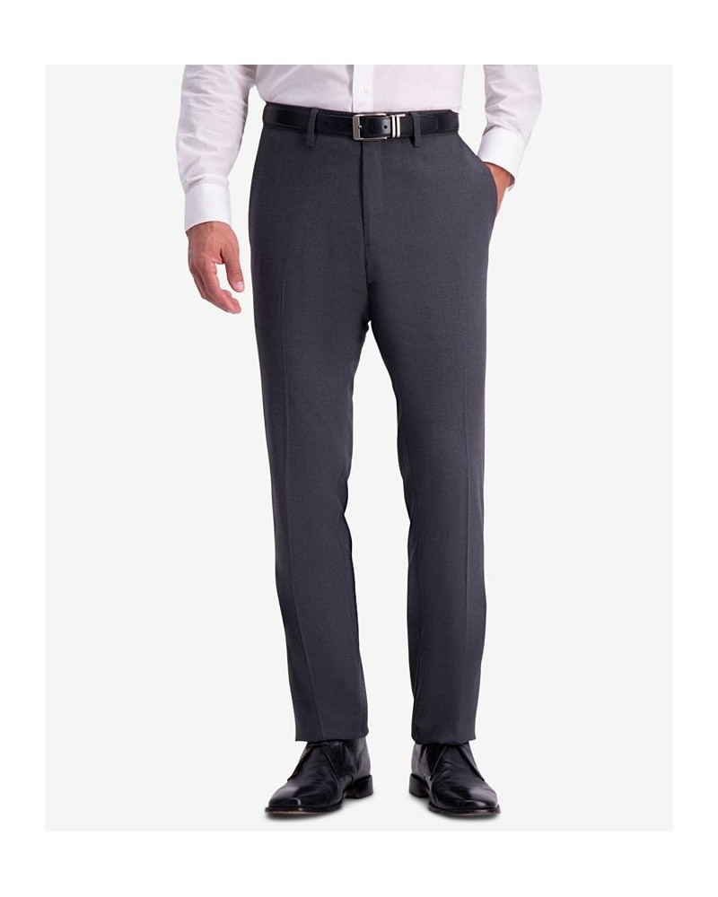 Men's Slim-Fit Shadow Check Dress Pants Gray $24.47 Pants