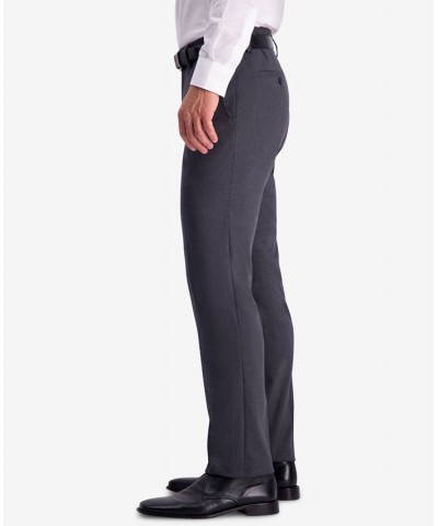 Men's Slim-Fit Shadow Check Dress Pants Gray $24.47 Pants