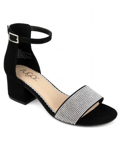 Women's Noelle Block Heel Sandals Black $32.50 Shoes