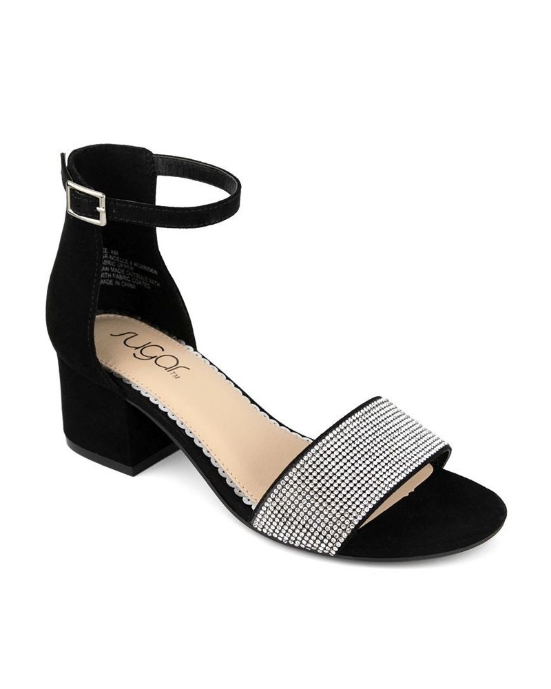 Women's Noelle Block Heel Sandals Black $32.50 Shoes