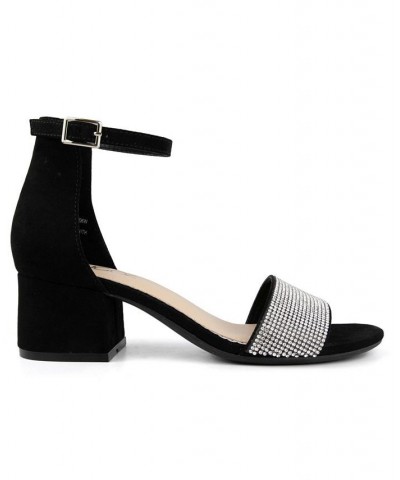 Women's Noelle Block Heel Sandals Black $32.50 Shoes