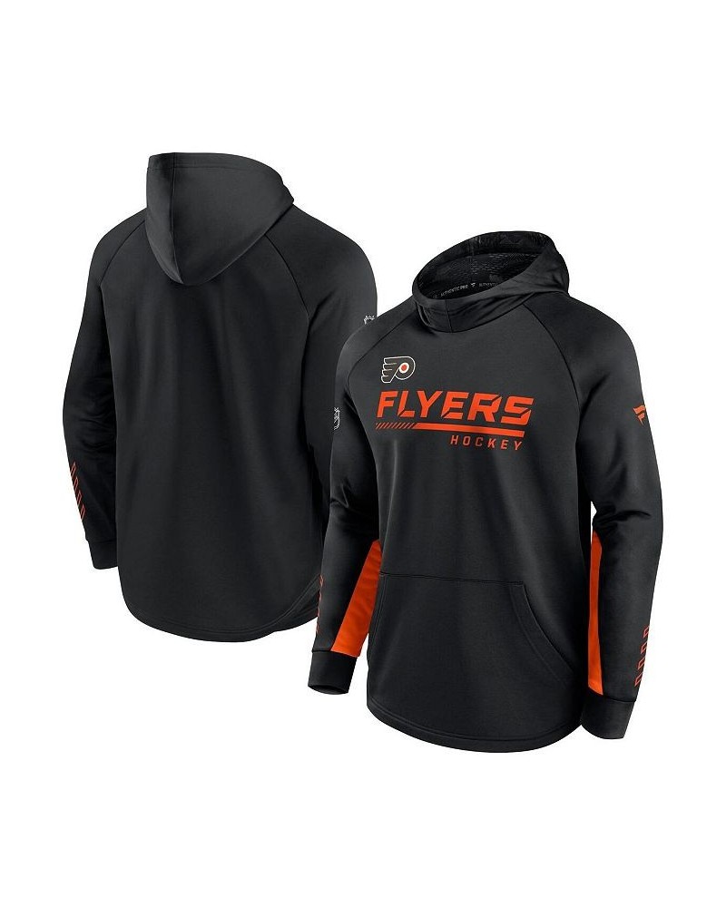 Men's Branded Black Philadelphia Flyers Authentic Pro Locker Room Raglan Pullover Hoodie $40.14 Sweatshirt