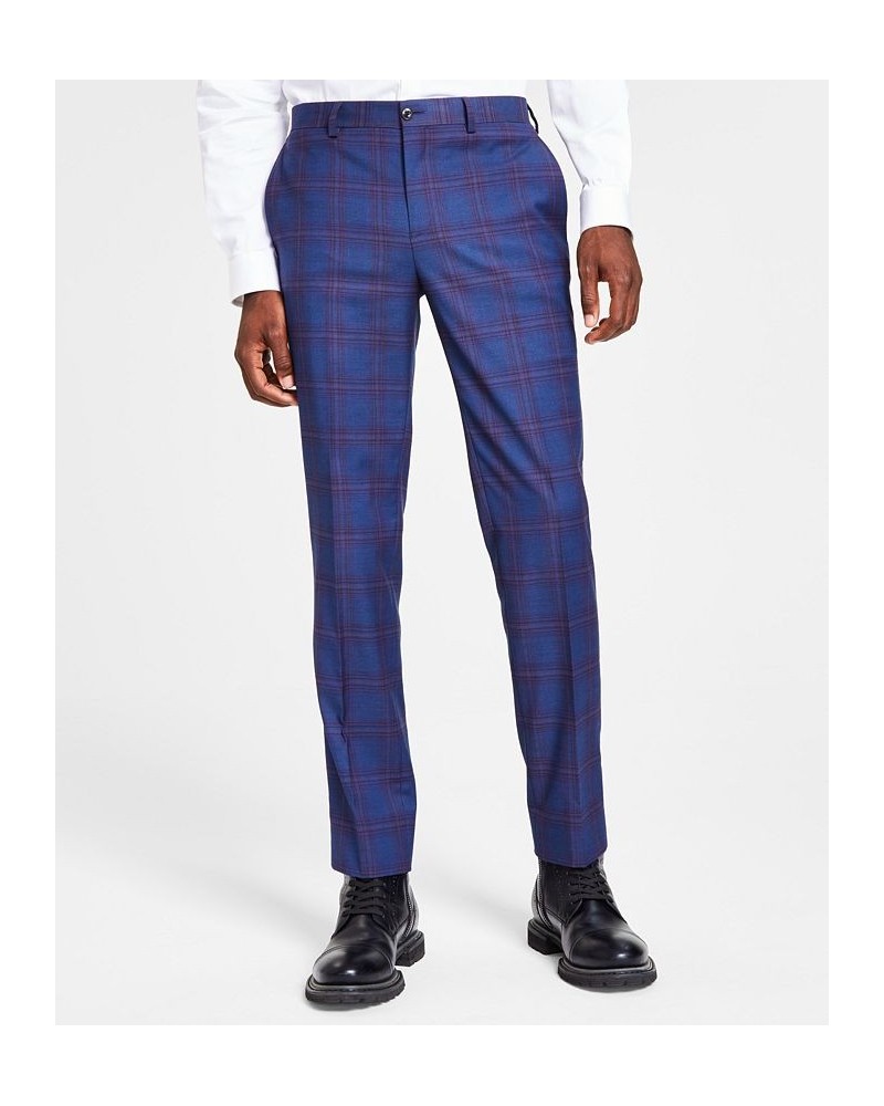 Men's Sean Slim Fit Plaid Pants Blue $26.85 Pants