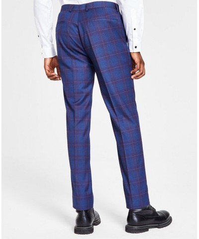 Men's Sean Slim Fit Plaid Pants Blue $26.85 Pants