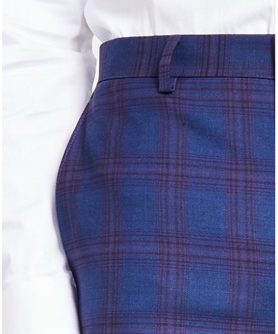 Men's Sean Slim Fit Plaid Pants Blue $26.85 Pants