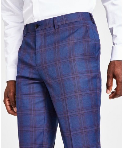 Men's Sean Slim Fit Plaid Pants Blue $26.85 Pants