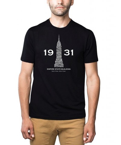 Men's Premium Word Art T-shirt - Empire State Building Black $21.60 T-Shirts