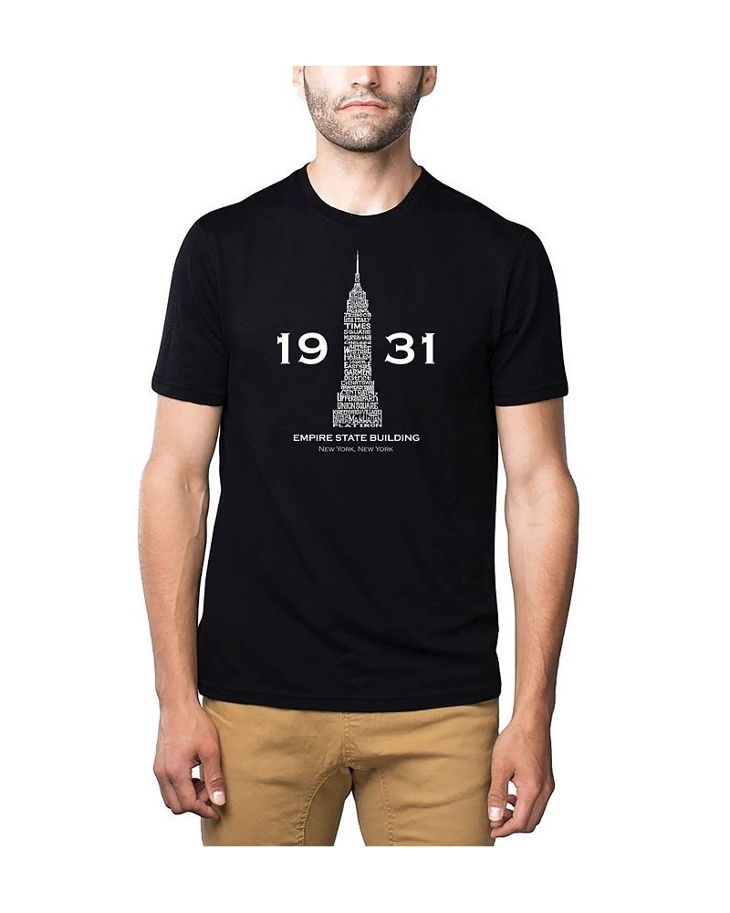 Men's Premium Word Art T-shirt - Empire State Building Black $21.60 T-Shirts