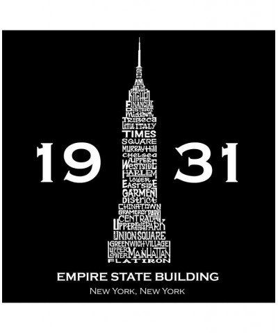 Men's Premium Word Art T-shirt - Empire State Building Black $21.60 T-Shirts